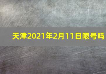 天津2021年2月11日限号吗