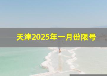 天津2025年一月份限号