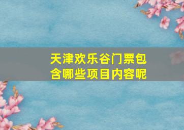 天津欢乐谷门票包含哪些项目内容呢