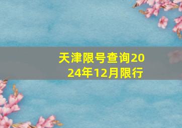 天津限号查询2024年12月限行