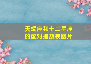 天蝎座和十二星座的配对指数表图片