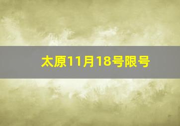 太原11月18号限号