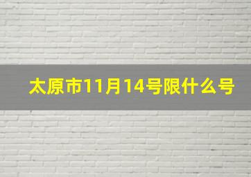 太原市11月14号限什么号