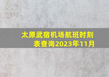 太原武宿机场航班时刻表查询2023年11月