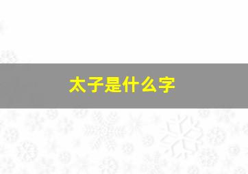 太子是什么字