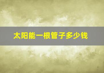 太阳能一根管子多少钱