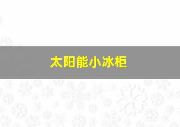 太阳能小冰柜