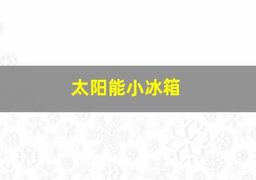 太阳能小冰箱