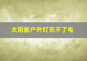 太阳能户外灯充不了电