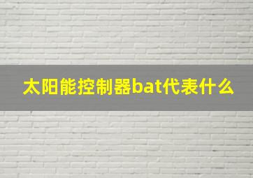 太阳能控制器bat代表什么