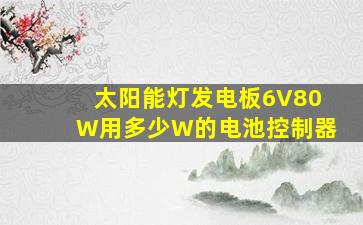 太阳能灯发电板6V80W用多少W的电池控制器