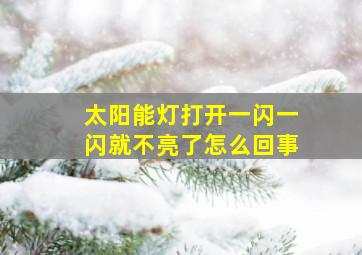 太阳能灯打开一闪一闪就不亮了怎么回事