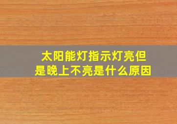 太阳能灯指示灯亮但是晚上不亮是什么原因