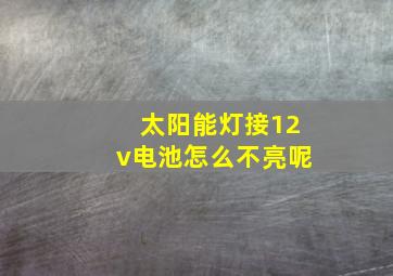 太阳能灯接12v电池怎么不亮呢