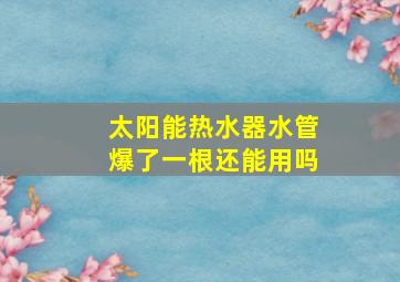 太阳能热水器水管爆了一根还能用吗