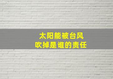 太阳能被台风吹掉是谁的责任