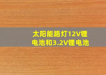 太阳能路灯12V锂电池和3.2V锂电池