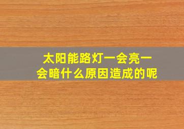 太阳能路灯一会亮一会暗什么原因造成的呢