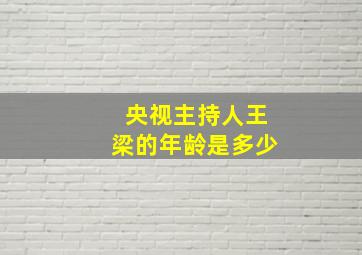 央视主持人王梁的年龄是多少