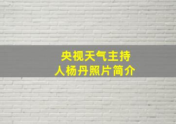 央视天气主持人杨丹照片简介