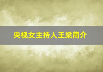 央视女主持人王梁简介