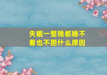 失眠一整晚都睡不着也不困什么原因