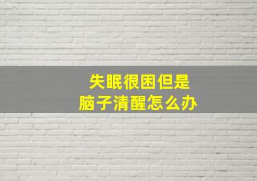 失眠很困但是脑子清醒怎么办