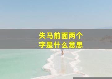 失马前面两个字是什么意思