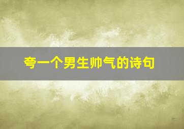 夸一个男生帅气的诗句