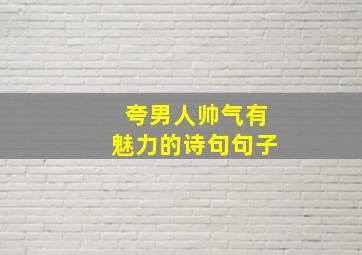 夸男人帅气有魅力的诗句句子