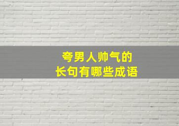 夸男人帅气的长句有哪些成语