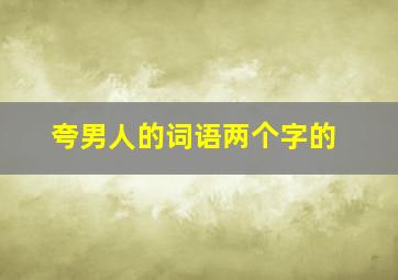 夸男人的词语两个字的