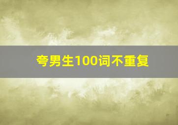 夸男生100词不重复