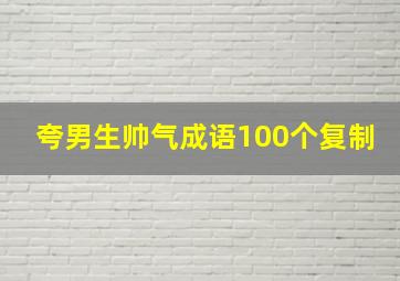 夸男生帅气成语100个复制