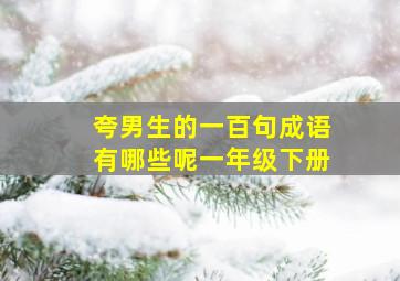 夸男生的一百句成语有哪些呢一年级下册