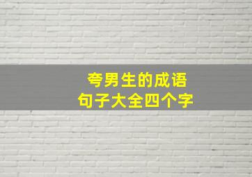 夸男生的成语句子大全四个字