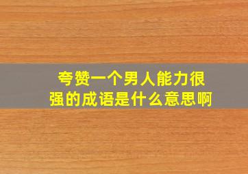 夸赞一个男人能力很强的成语是什么意思啊