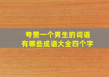 夸赞一个男生的词语有哪些成语大全四个字