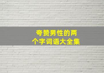 夸赞男性的两个字词语大全集