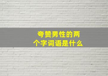 夸赞男性的两个字词语是什么