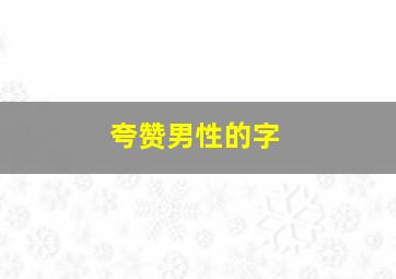 夸赞男性的字