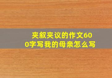 夹叙夹议的作文600字写我的母亲怎么写