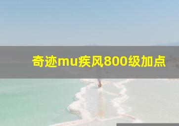 奇迹mu疾风800级加点