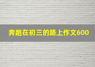 奔跑在初三的路上作文600