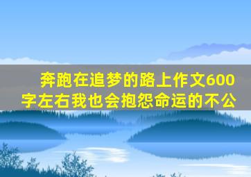 奔跑在追梦的路上作文600字左右我也会抱怨命运的不公