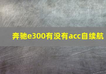 奔驰e300有没有acc自续航