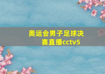 奥运会男子足球决赛直播cctv5