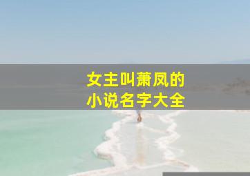 女主叫萧凤的小说名字大全