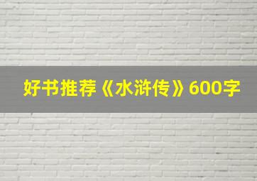 好书推荐《水浒传》600字