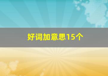 好词加意思15个